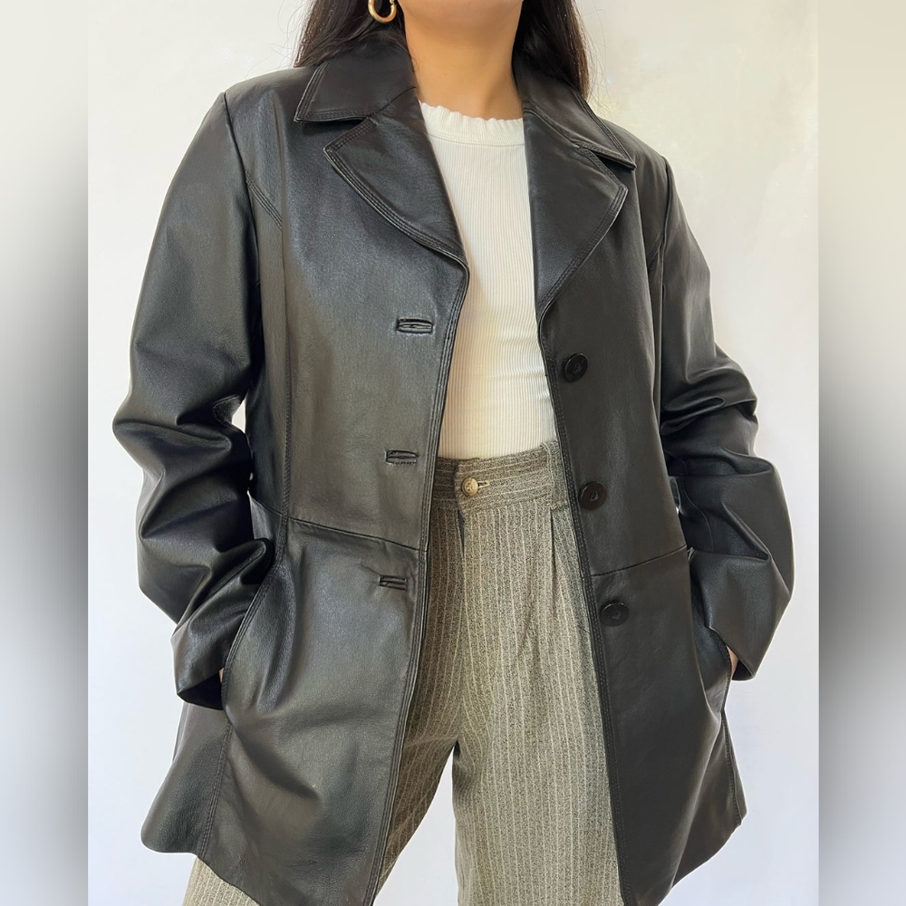 Black Worthington Leather vintage Jacket